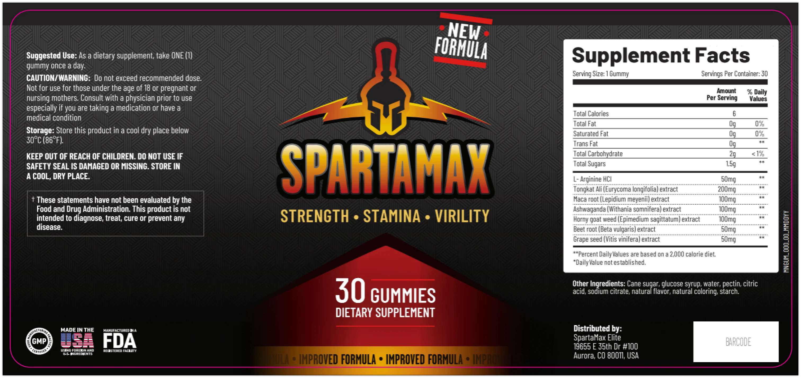 Spartamax Product Label